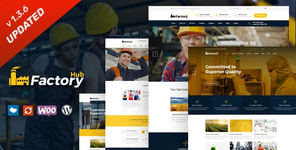 Factory HUB v1.3.8 Industry and Construction WordPress Theme