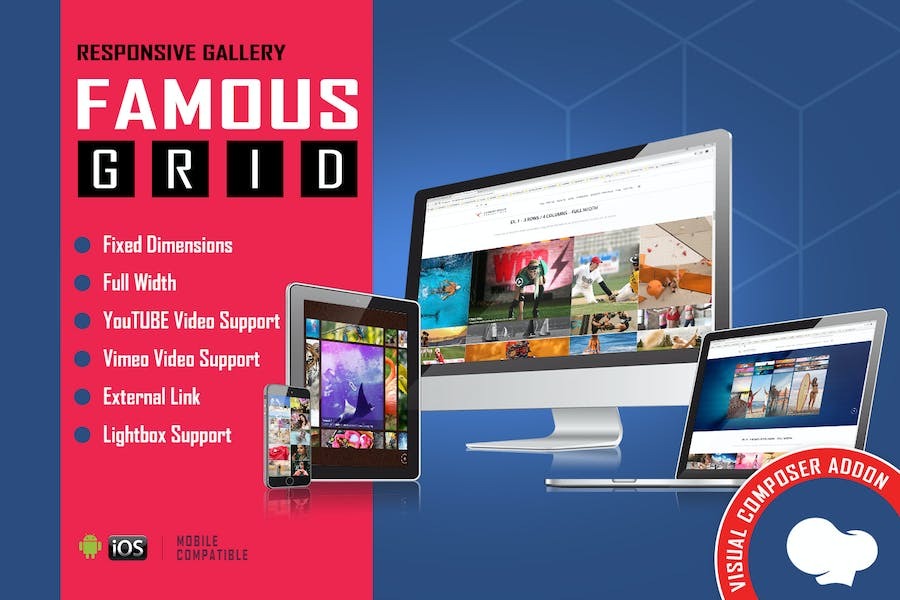 Famous (v1.4.0) Responsive Image & Video Grid Gallery for WPBakery Page Builder