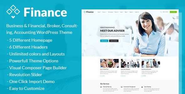 Finance (v1.4.3) Business & Financial, Broker, Consulting, Accounting WordPress Theme