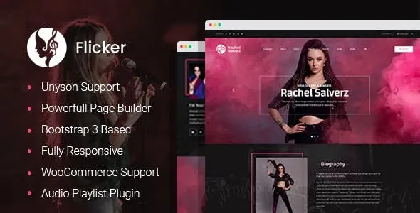 Flicker – Musician WordPress Elementor Theme (Feb 18, 2024)