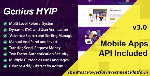 [Activated] Genius HYIP (v3.1) All in One Investment Platform