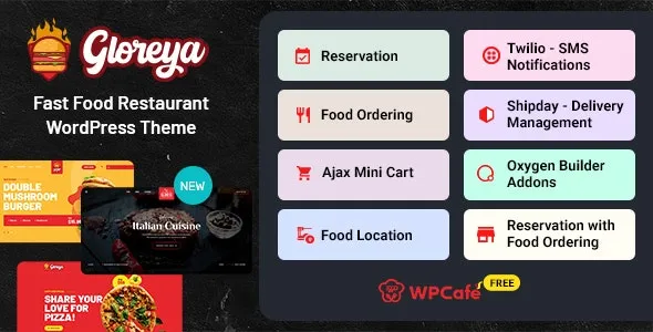 Gloreya (v2.0.6) Fast Food WordPress Theme
