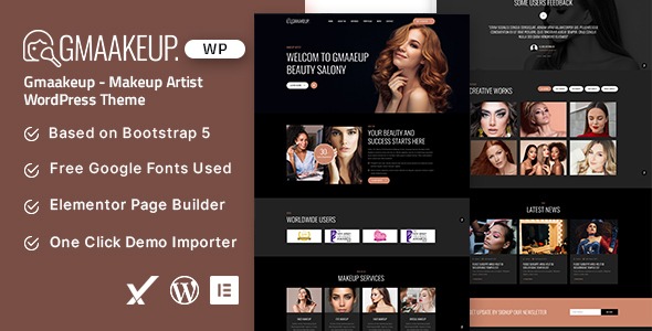 Gmaakeup v1.0 Makeup Artist WordPress Theme