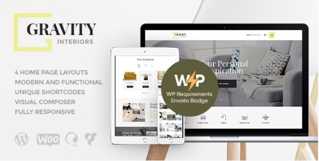 Gravity (v1.3.0) A Contemporary Interior Design & Furniture Store WordPress Theme