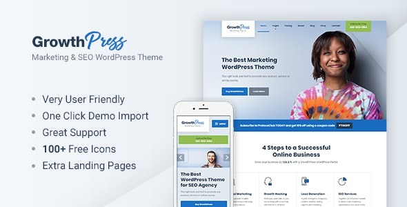 GrowthPress v1.6.3 Marketing and SEO WordPress Theme