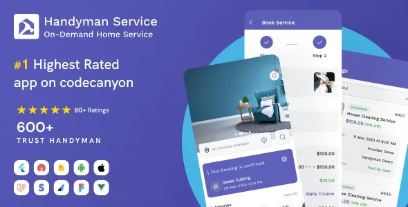 [Activated**] Handyman Service (v11.0.0) Flutter On-Demand Home Services App with Complete Solution