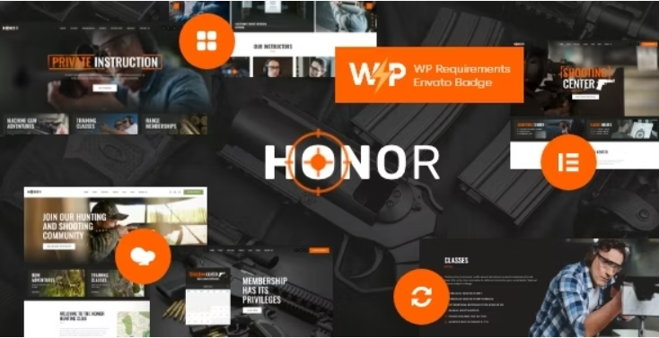 Honor v1.4.2 Shooting Club and Weapon Shop WordPress Theme