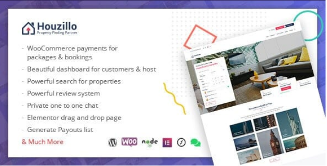 Houzillo v1.0.6 Bookings and Rental WordPress Theme