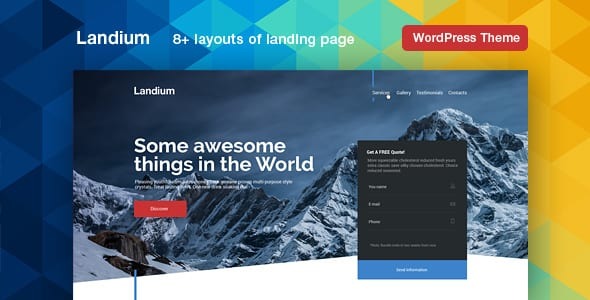 Landium (v2.3.4) WordPress App Landing Page Theme