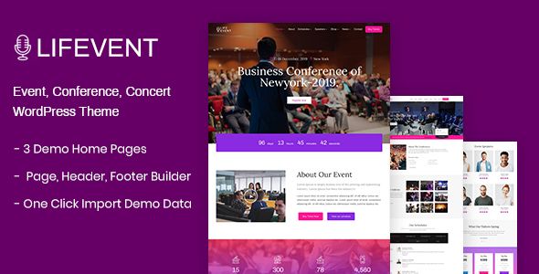 Lifevent v1.1.4 Conference WordPress Theme