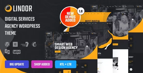 Linoor (v1.8.2) Digital Agency Services WordPress Theme