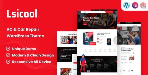 Lsicool (v1.1) AC & Car Repair WordPress Theme