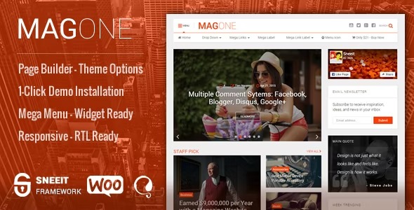 MagOne (v8.4) Responsive Magazine & News WordPress Theme