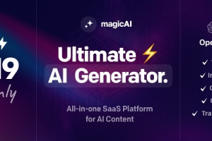 MagicAI (v7.5) + Addons OpenAI Content, Text, Image, Chat, Code Generator as SaaS [Activated]