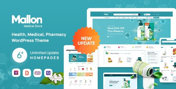 Mallon v1.5.7 Medical Store Elementor WooCommerce WordPress Theme [Activated]