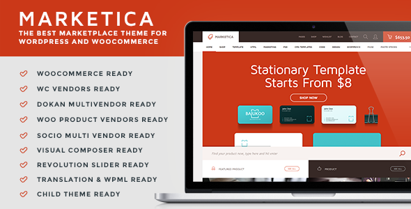 Marketica v4.6.13 eCommerce and Marketplace – Woo WordPress Theme