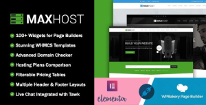 MaxHost v9.10.3 Web Hosting, WHMCS and Corporate Business WordPress Theme [Activated]
