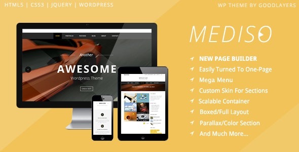 Mediso v1.3.7 Corporate One-Page Blogging