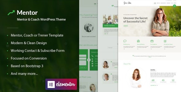 Mentor (v2.3.2) Personal Development Coach WordPress Theme