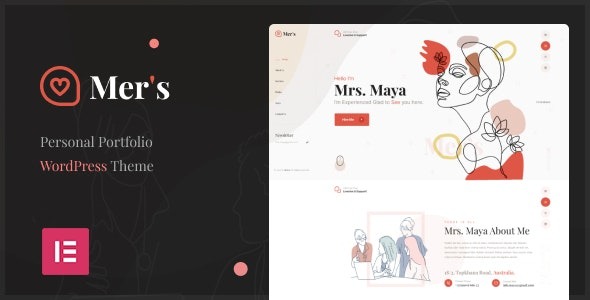 Mer’s v.1.0 Personal Portfolio WordPress Theme