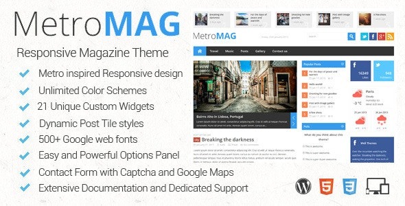 Metro Magazine Responsive WordPress Theme v3.1