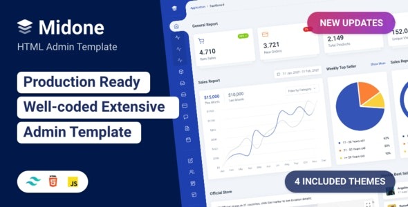 Midone (25 Jan, 2024) HTML Admin Dashboard Template