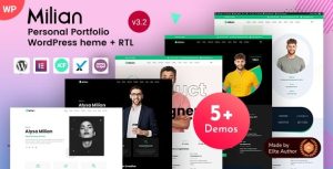 Milian v.3.2 Personal Portfolio Elementor WordPress