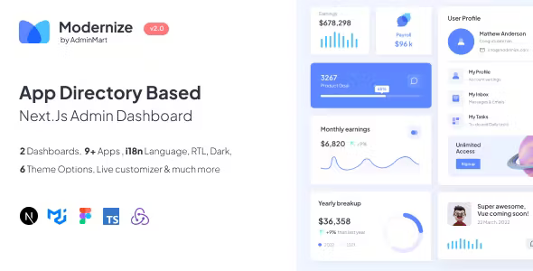 Modernize Next Js Admin Dashboard with App Directory v3.1