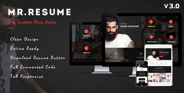 Morgan v3.5.1 Resume, vCard, Personal, Profile and Portfolio WP Theme