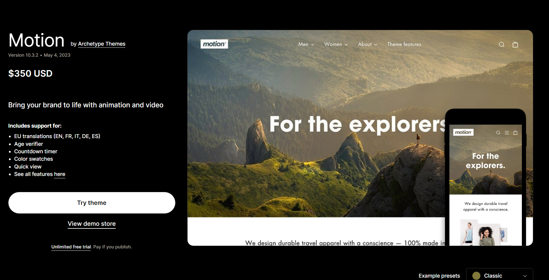 Motion Shopify Theme (v10.3.1)