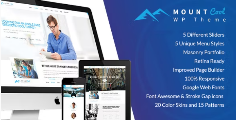 MountCool v2.8 Single Page Portfolio WordPress Theme