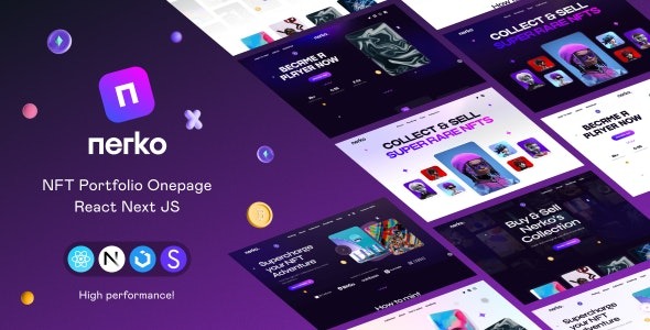 Nerko (5 DEC 2023) NFT Portfolio React NextJS Template