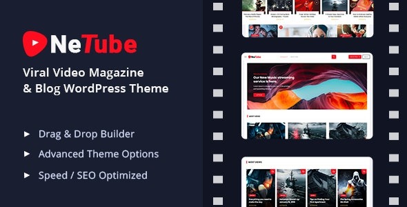 Netube (v1.1.6) Viral Video Blog / Magazine WordPress Theme
