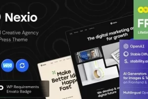 Nexio – Digital Creative Agency WordPress Theme + AI 1.5.0