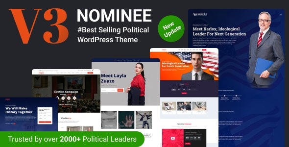 Nominee (v3.8) Political WordPress Theme for Candidate Political Leaderd