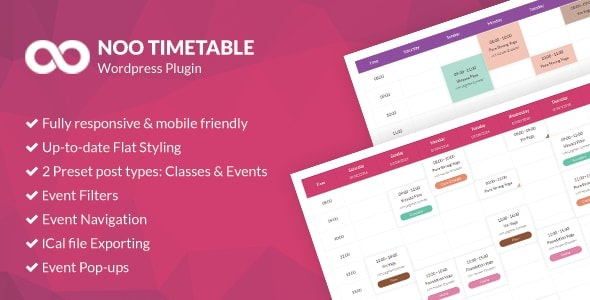 Noo Timetable v2.2.0 Responsive Calendar & Auto Sync WordPress Plugin