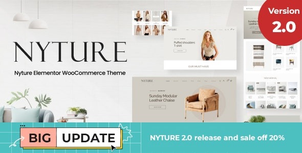 Nyture (v2.0.3) Elementor WooCommerce Theme