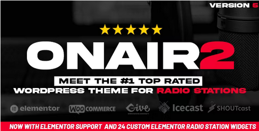 Onair2 v5.4.3 Radio Station WordPress Theme With Non-Stop Music Player