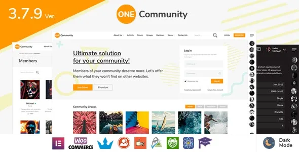 OneCommunity v3.7.9 – BuddyPress WordPress Community Theme