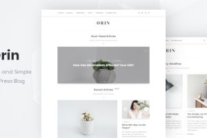 Orin (v.1.3) Minimal Blog For WordPress