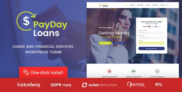 Payday Loans v1.1.5 Banking, Loan Business and Finance WordPress Theme
