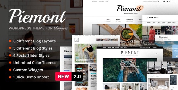 Piemont v2.4 Travel & Lifestyle WordPress Blog Theme