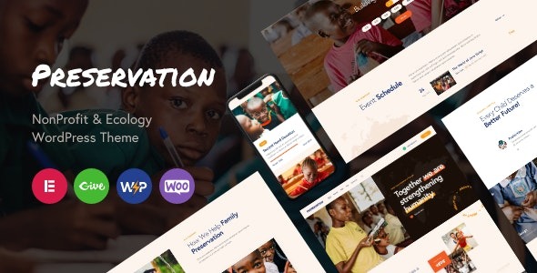 Preservation (v1.7) NonProfit & Ecology WordPress Theme