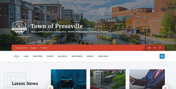 Pressville (v2.6.11) Unique WordPress Theme for Municipalities