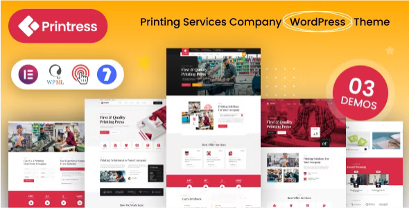 Printress (v1.0) Printing Services Company WordPress