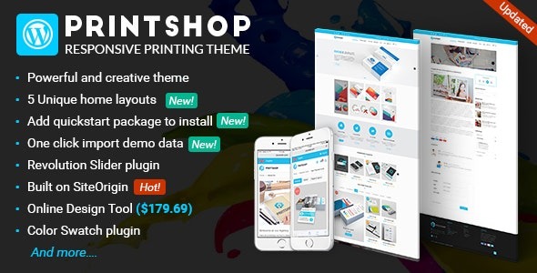 Printshop (v4.8.0) WordPress Responsive Printing Theme