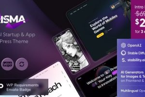 Prisma (v.1.5) Digital Startup & App WordPress Theme + AI