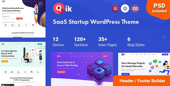 Qik (v1.0.3) SaaS Startup WordPress Theme