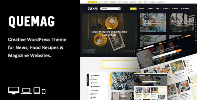 Quemag v1.8 Creative WordPress Theme for Bloggers