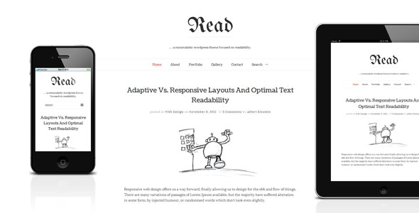 Read WP v4.6.3 Minimalist WordPress Blog Theme